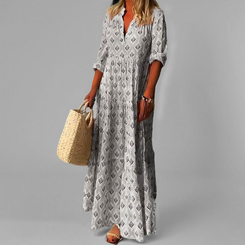 Davy | Women's Tiered Maxi Dress with V-Neck