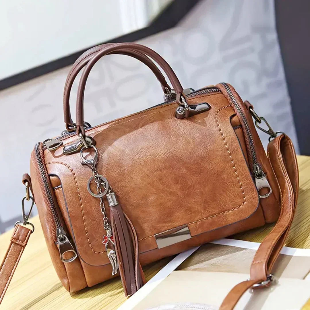 Davy | Women's Top-Handle Satchel Bag with Tassel Charm