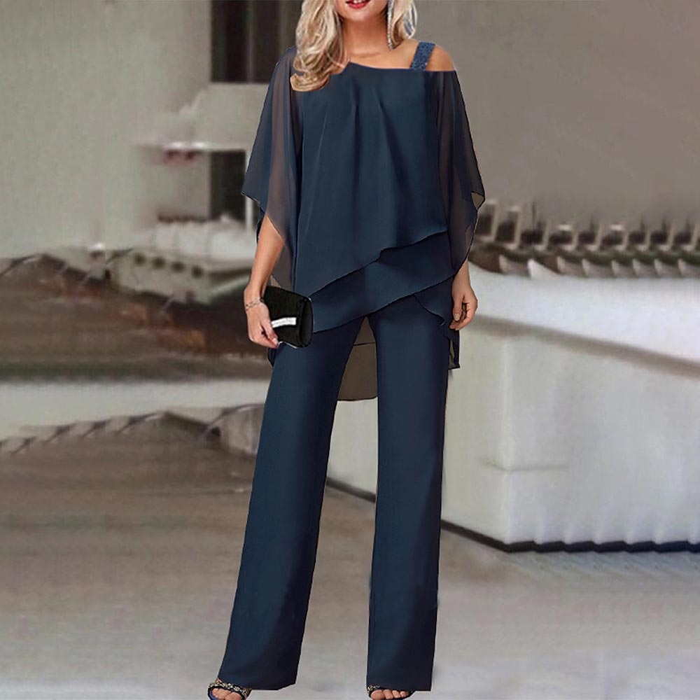 Davy Women's Two-Piece Set | Elegant Jumpsuit with Cold Shoulder Blouse