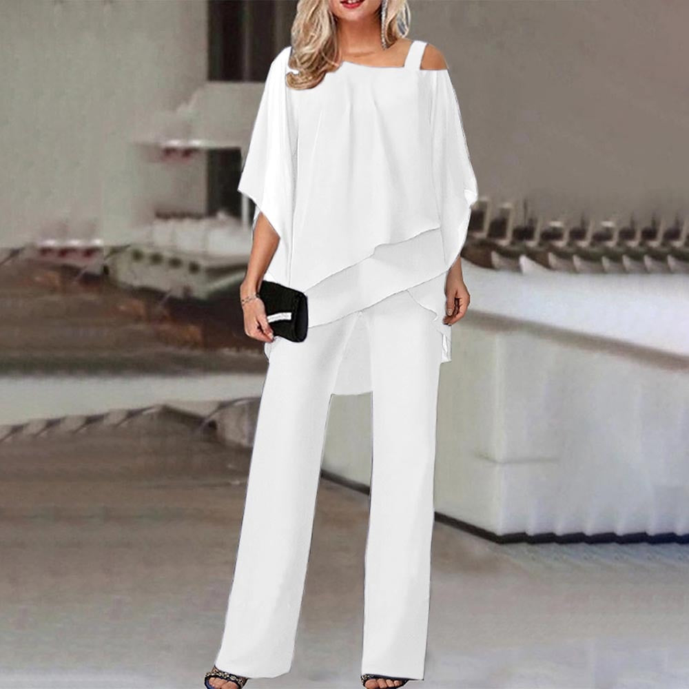 Davy Women's Two-Piece Set | Elegant Jumpsuit with Cold Shoulder Blouse