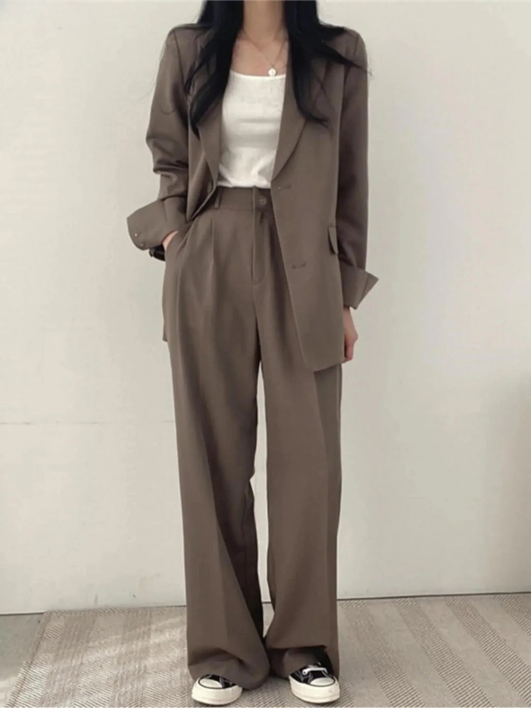 Davy | Women's Two-Piece Suit with Wide-Leg Trousers