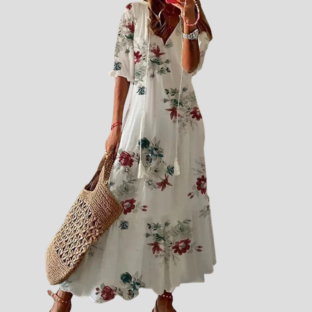 Davy | Women's V-Neck Floral Maxi Dress