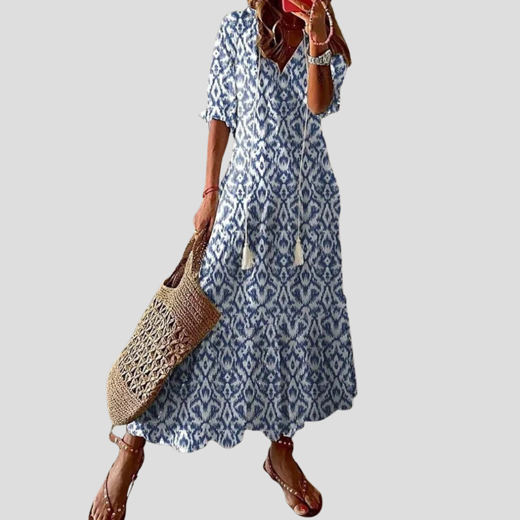 Davy | Women's V-Neck Floral Maxi Dress