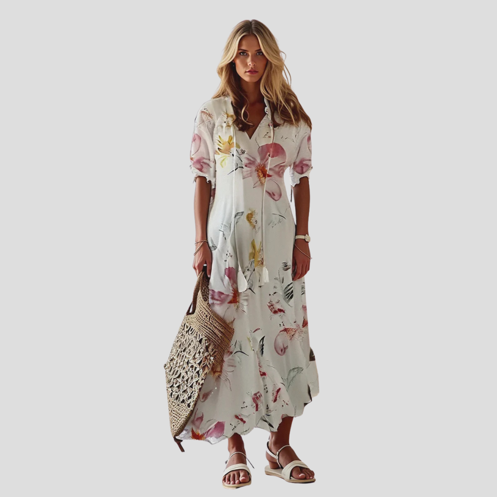 Davy | Women's V-Neck Floral Maxi Dress