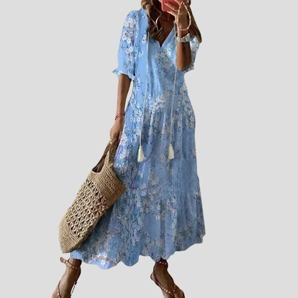 Davy | Women's V-Neck Floral Maxi Dress