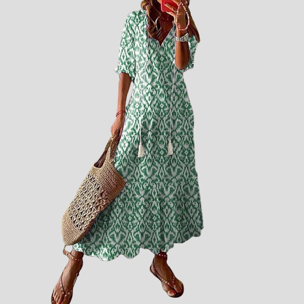 Davy | Women's V-Neck Floral Maxi Dress