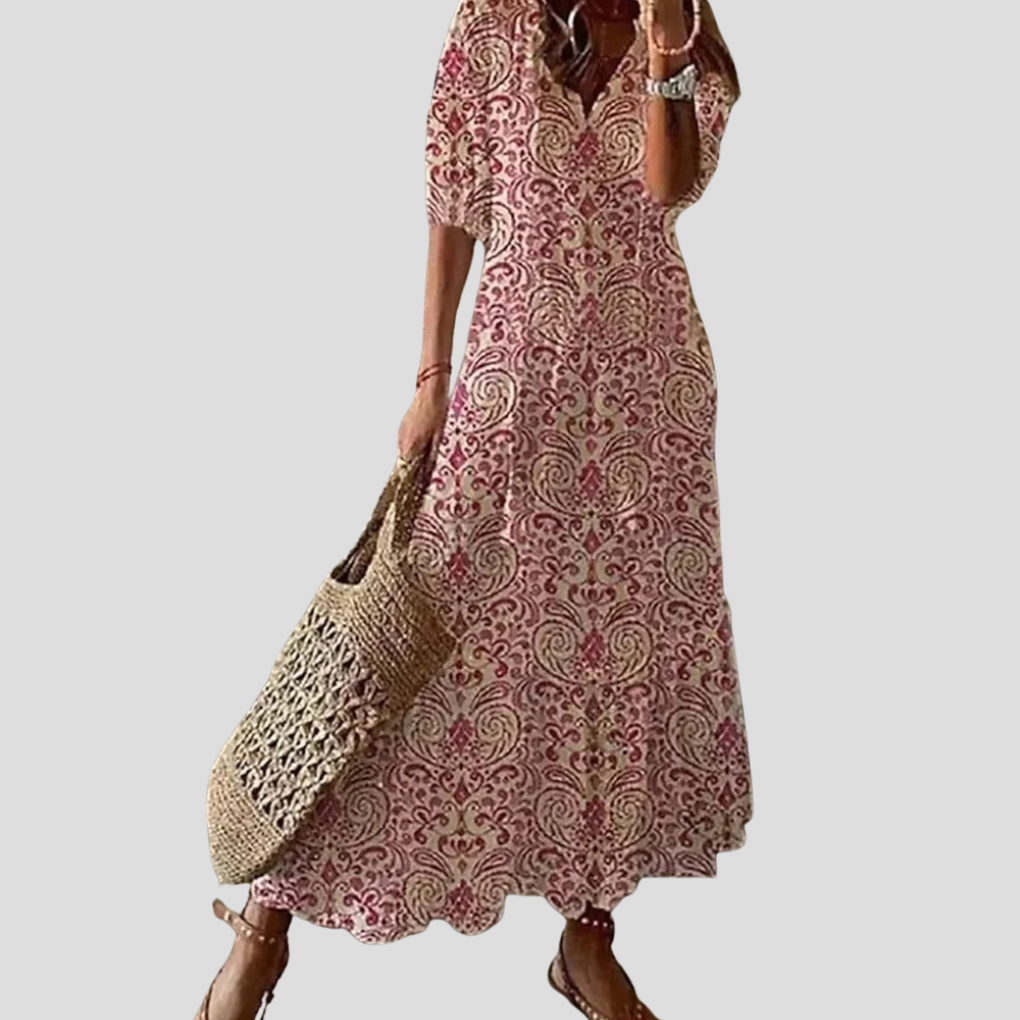 Davy | Women's V-Neck Floral Maxi Dress