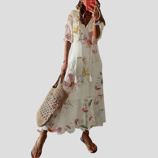 Davy | Women's V-Neck Floral Maxi Dress