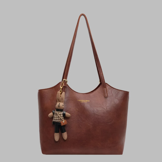 Davy | Women's Vintage Tote Bag with Charm