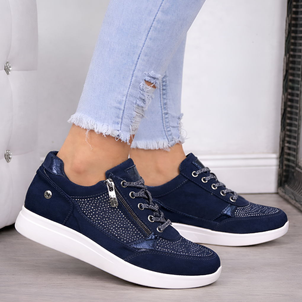 Davy | Women's Wedge Sneakers with Side Zipper