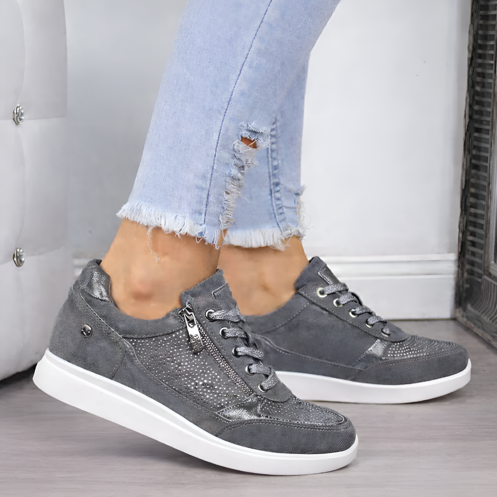 Davy | Women's Wedge Sneakers with Side Zipper