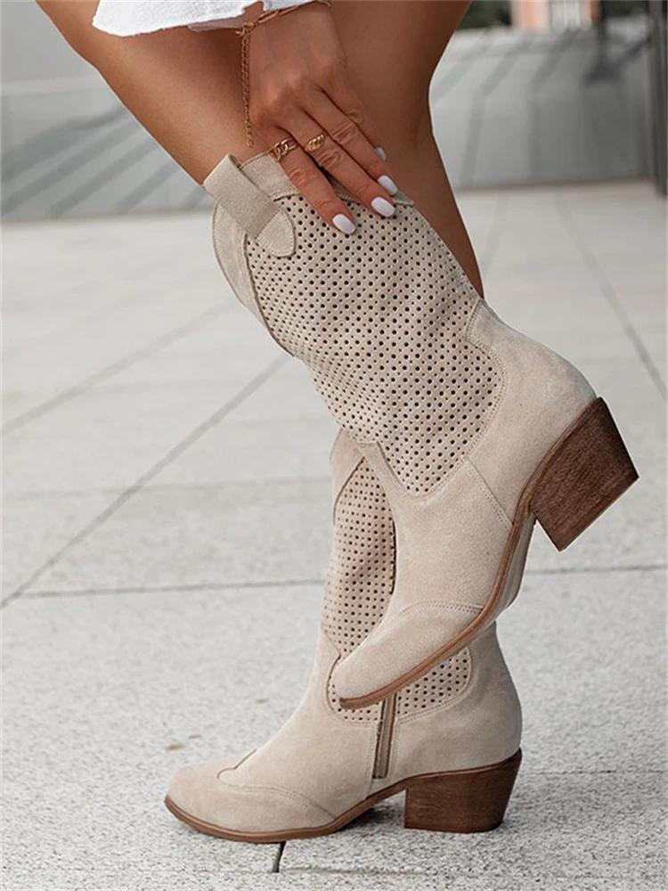 Davy | Women's Western Cowboy Boots Perforated