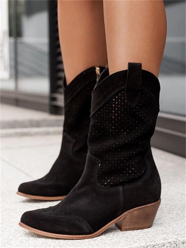 Davy | Women's Western Cowboy Boots Perforated