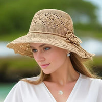 Davy | Sombrero de ala ancha para mujer con detalle de crochet