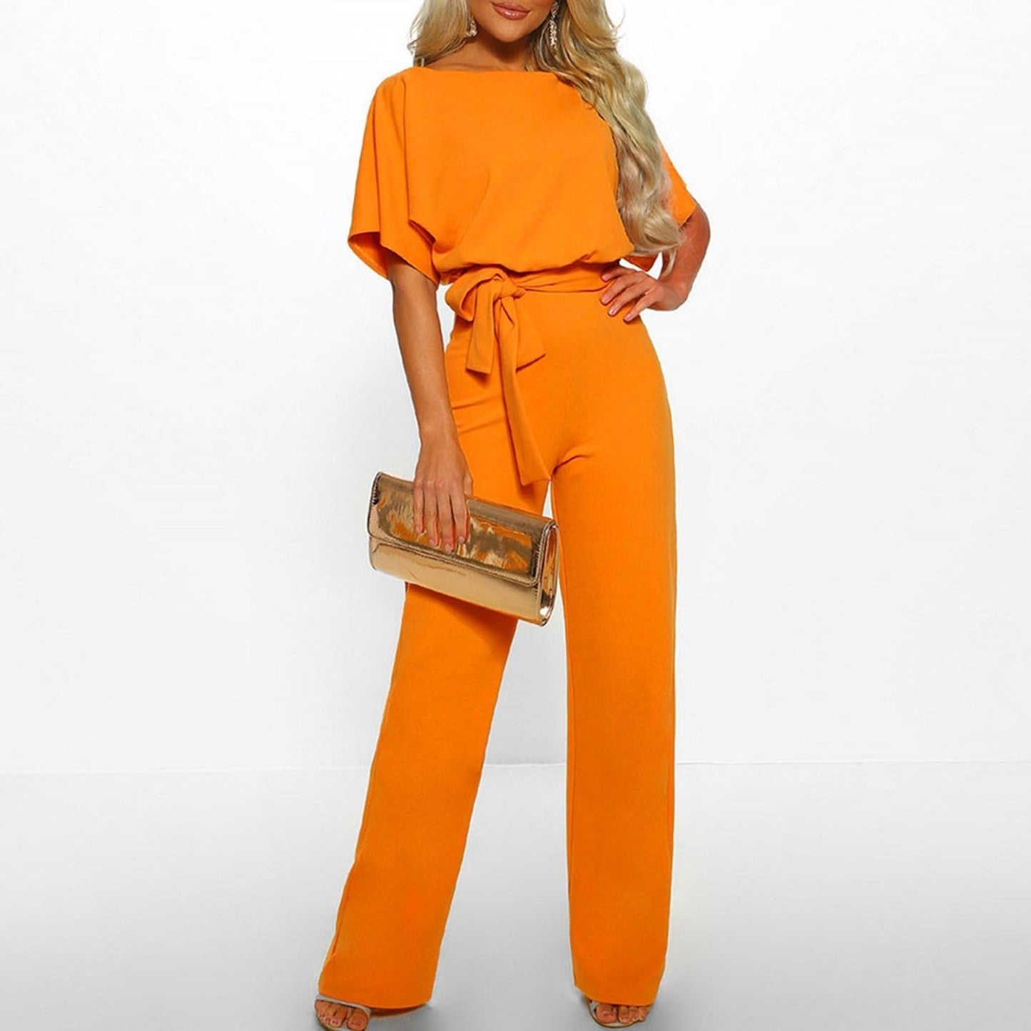 Davy | Women's Wide-Leg Jumpsuit with Tie Belt