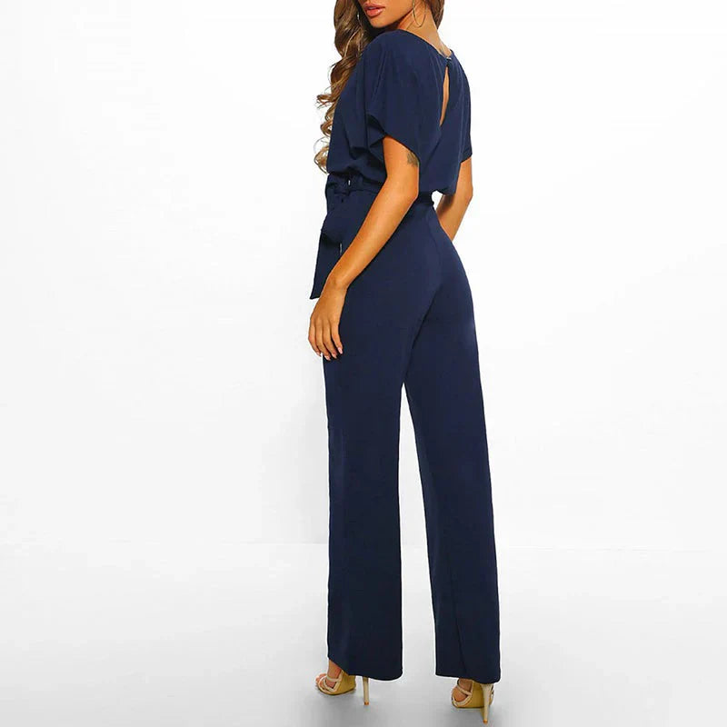 Davy | Women's Wide Leg Jumpsuit with Tie Waist