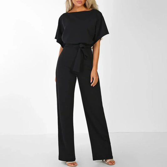 Davy | Women's Wide Leg Jumpsuit with Tie Waist