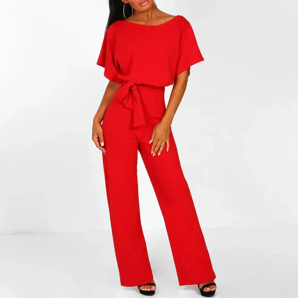 Davy | Women's Wide Leg Jumpsuit with Tie Waist