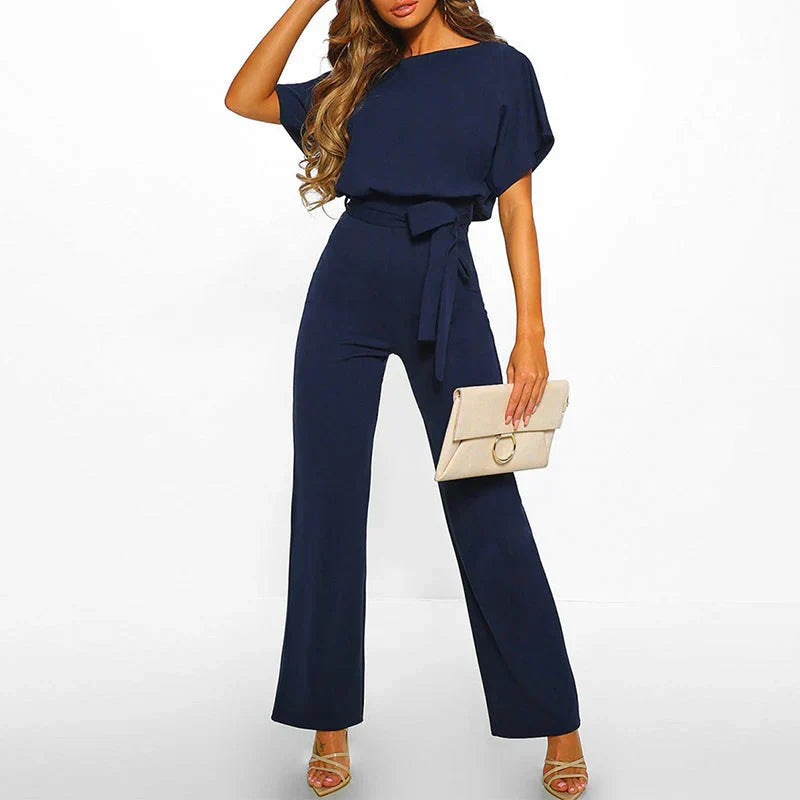 Davy | Women's Wide Leg Jumpsuit with Tie Waist