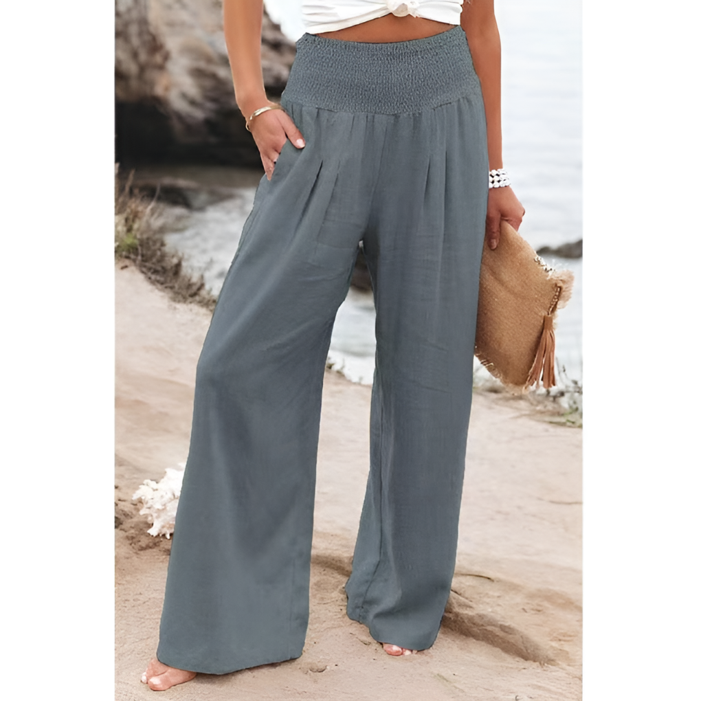 Davy | Women's Wide-Leg Smocked Waist Pants