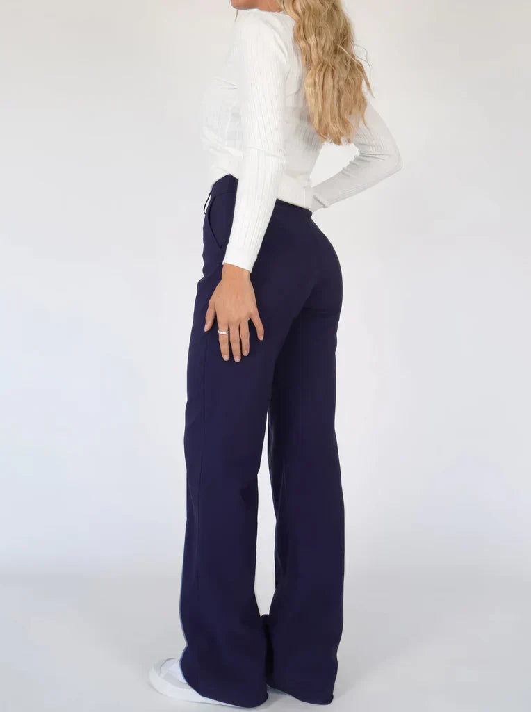 Davy | Women's Wide Leg Trousers with Slim Fit