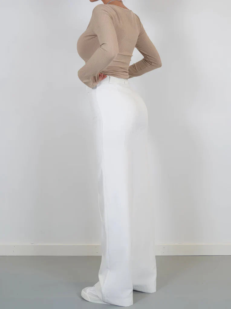 Davy | Women's Wide Leg Trousers with Slim Fit