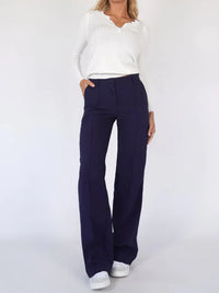 Pantalones anchos de pierna ancha y corte sofisticado