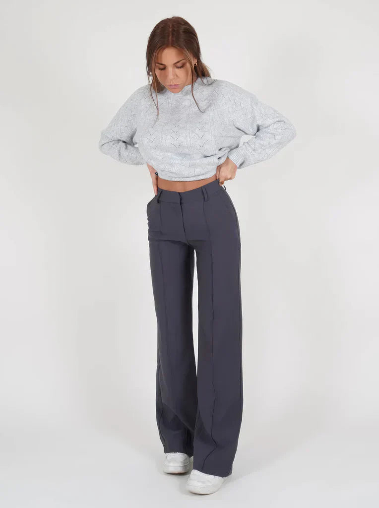 Davy | Women's Wide Leg Trousers with Slim Fit
