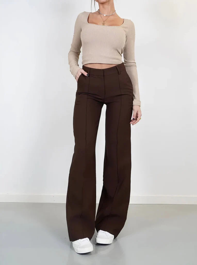 Davy | Women's Wide Leg Trousers with Slim Fit