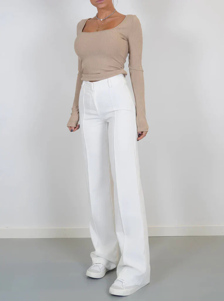 Davy | Women's Wide Leg Trousers with Slim Fit