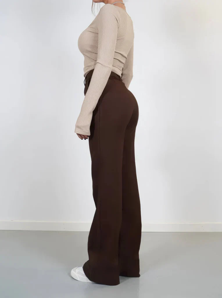 Davy | Women's Wide Leg Trousers with Slim Fit