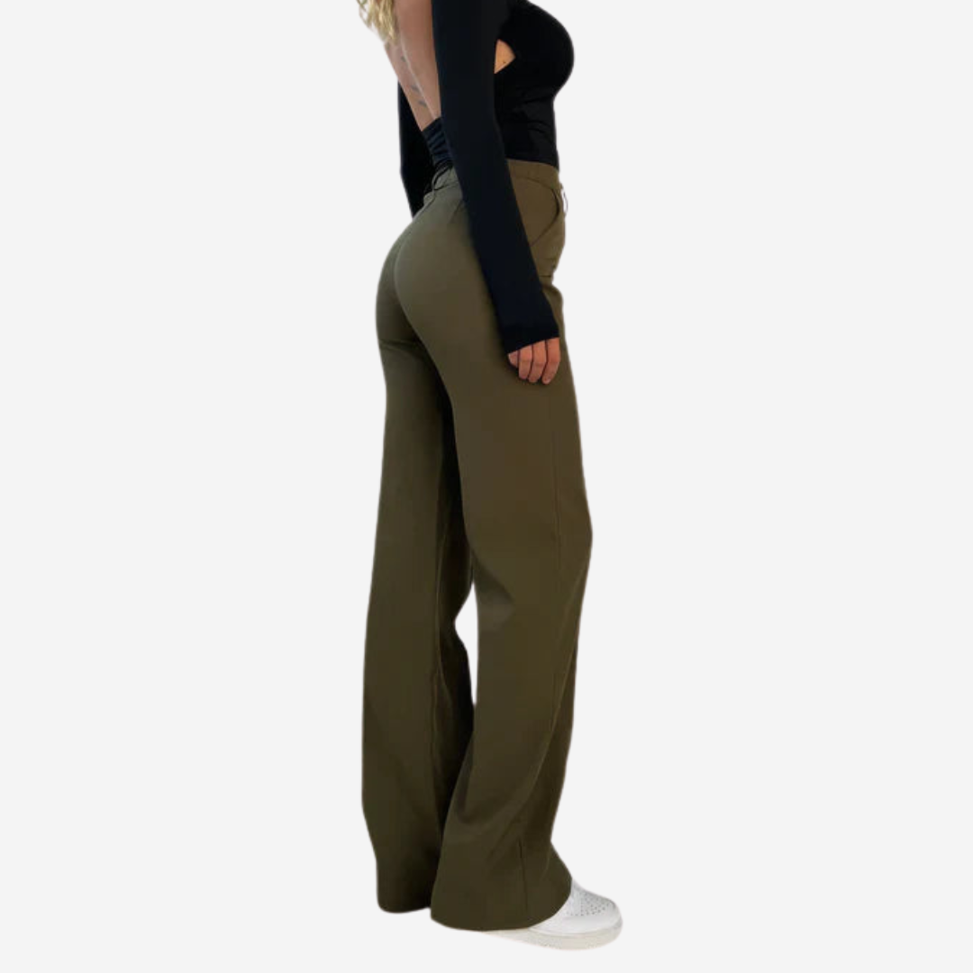 Davy | Women's Wide Leg Trousers with Slim Fit