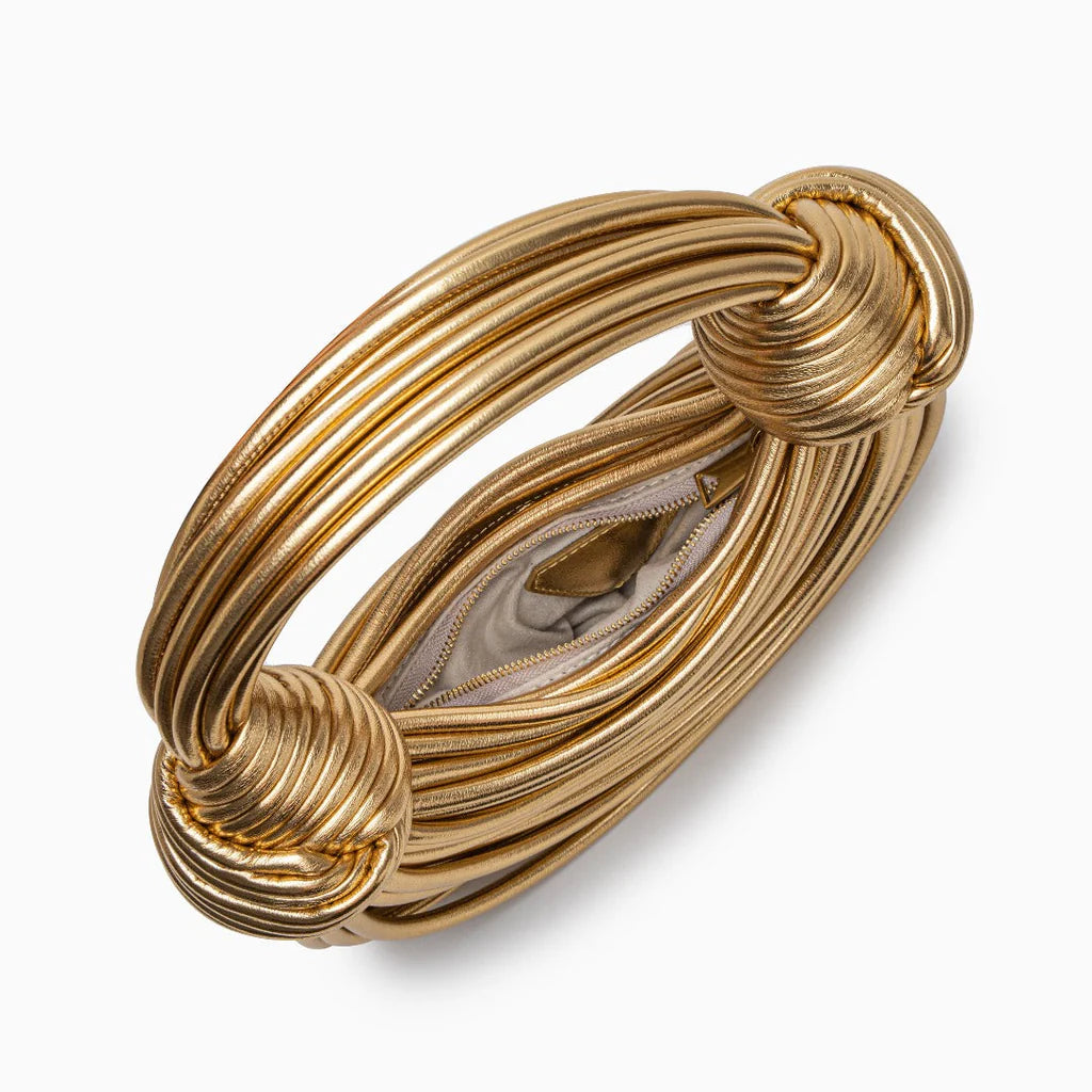 Davy | Women's Woven Round Handbag with Twisted Knot Detail