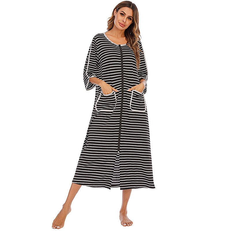 Davy | Women's Zip-Up Hooded Robe