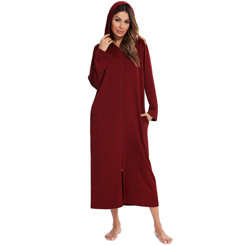 Davy | Women's Zip-Up Hooded Robe