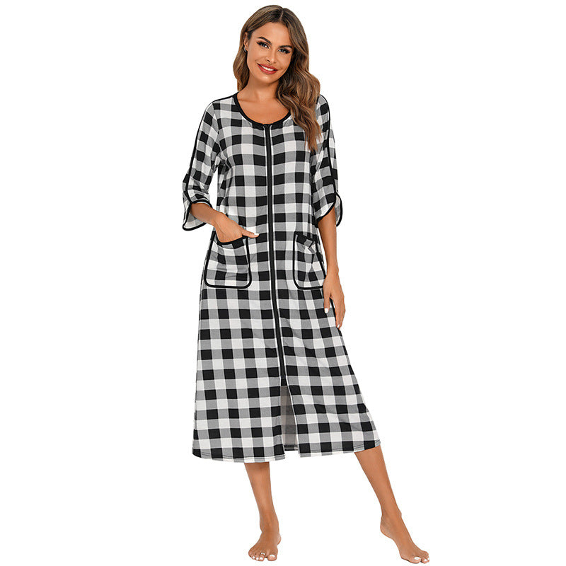 Davy | Women's Zip-Up Hooded Robe