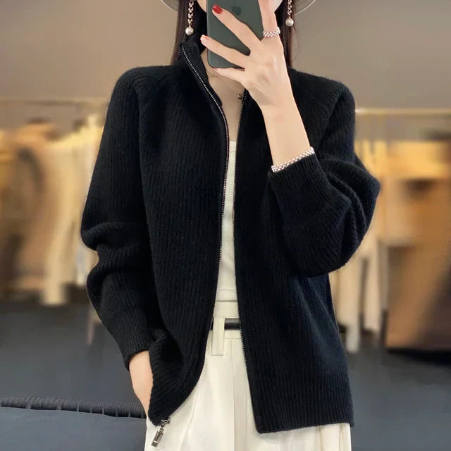 Davy | Women's Zip-Up Knit Cardigan