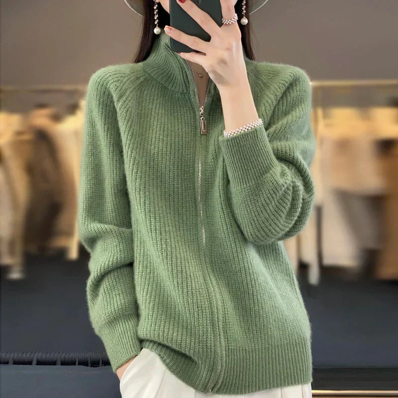 Davy | Women's Zip-Up Knit Cardigan