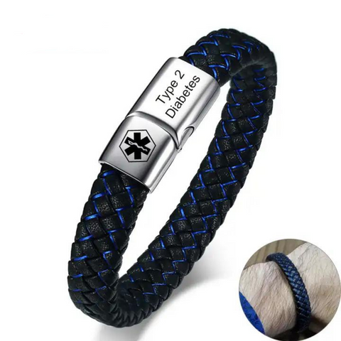 Davy | Woven Medical Alert Bracelet for Diabetes