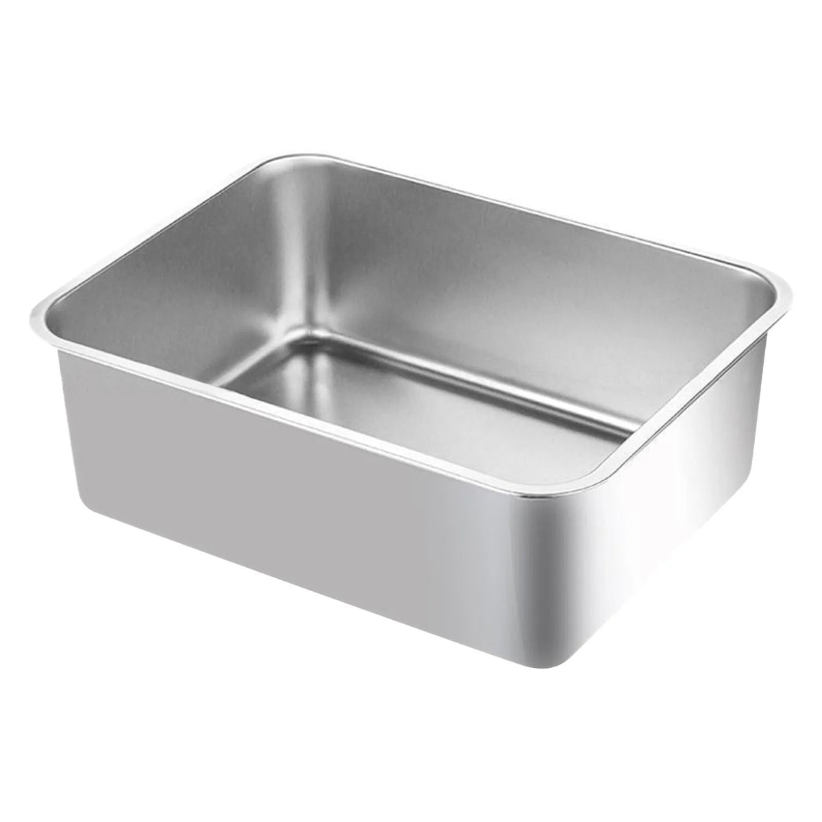 Deep-Sided Stainless Steel Cat Litter Box