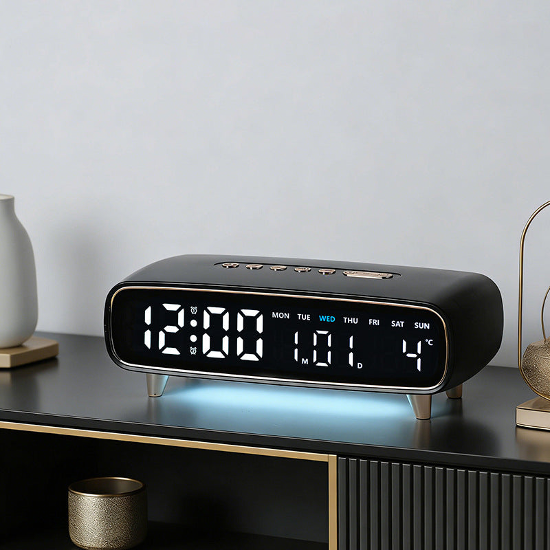 Digital Radio Alarm Clock with Temperature and Date Display