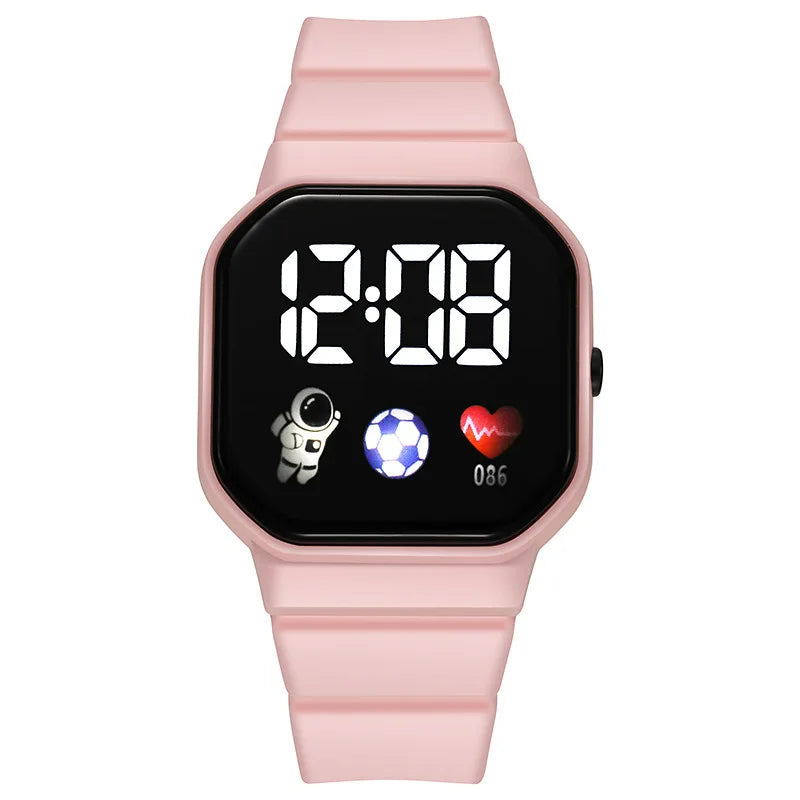Digital Sports Watch for Kids – Waterproof Silicone Strap with Backlit Dial and Stopwatch Function
