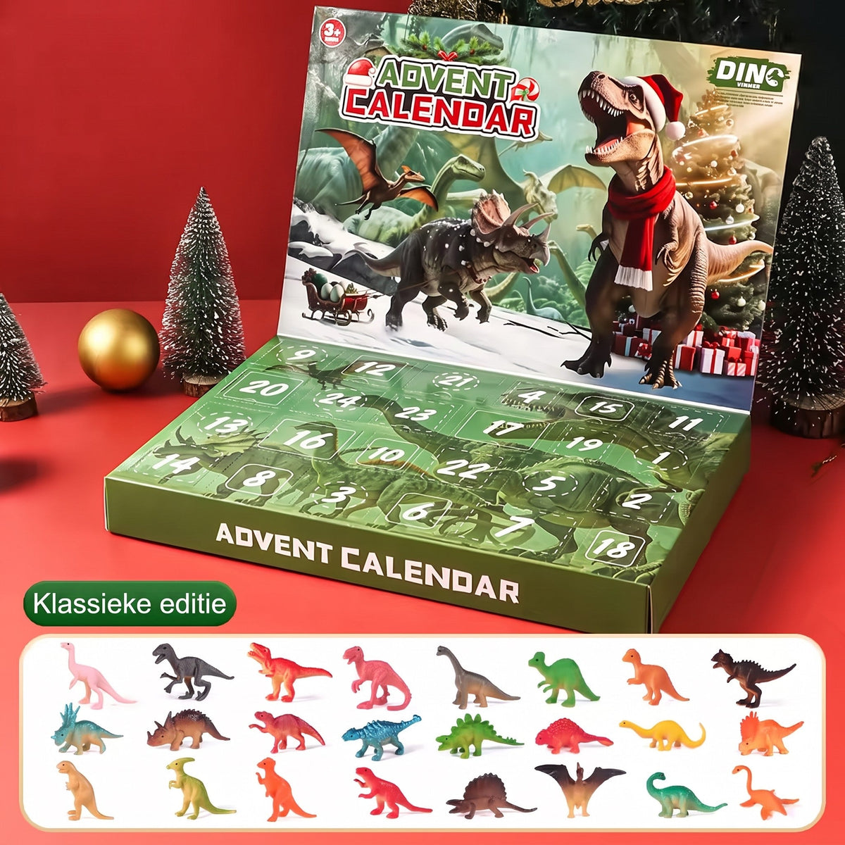 Calendrier de l’Avent dinosaures - 24 figurines de dinosaures pour patienter jusqu’à Noël