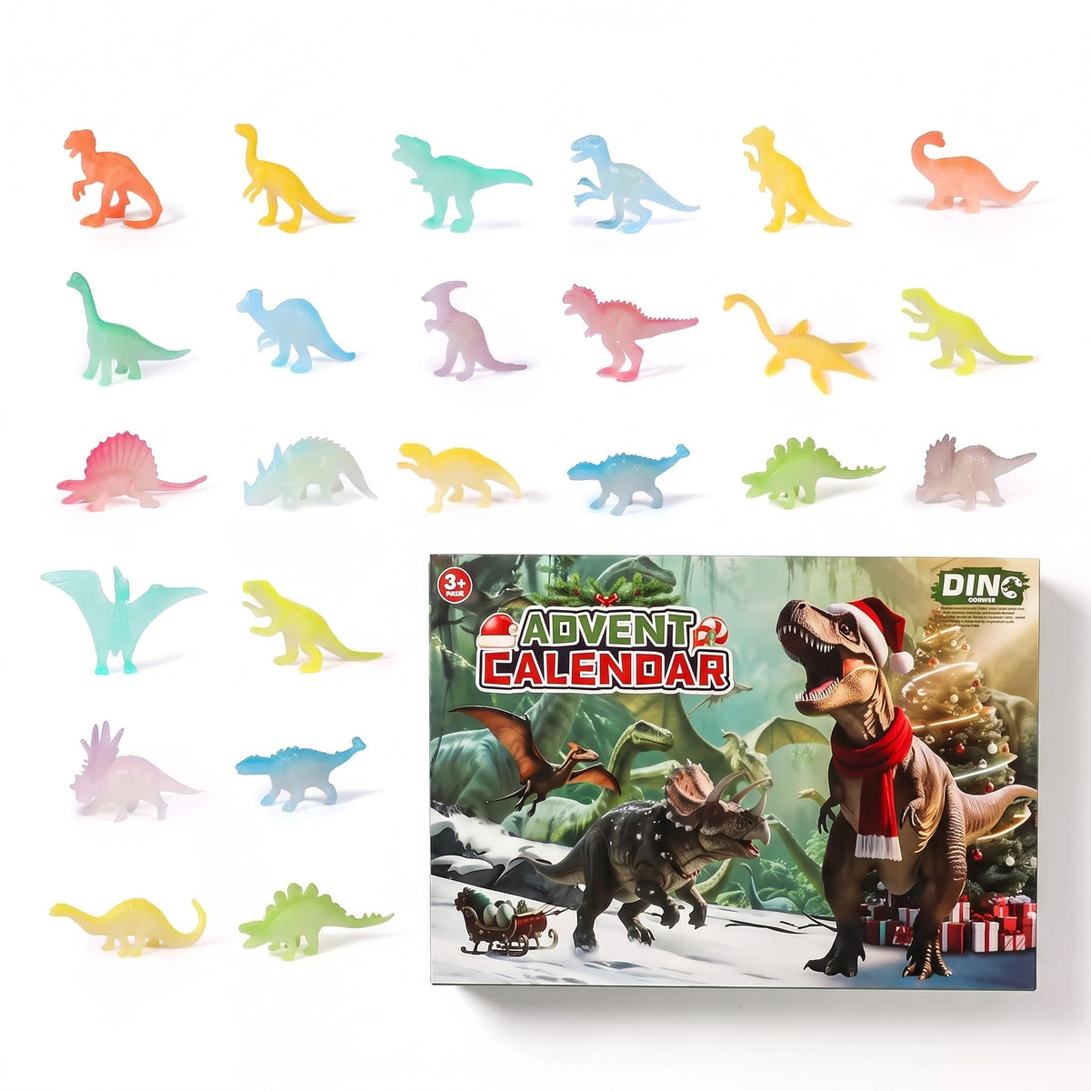 Calendrier de l’Avent dinosaures - 24 figurines de dinosaures pour patienter jusqu’à Noël