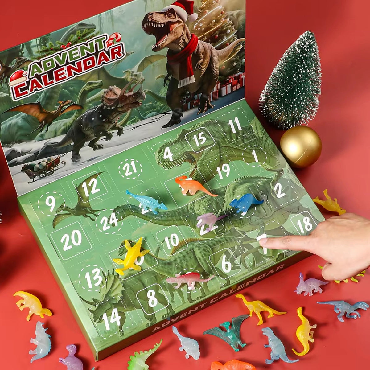 Calendrier de l’Avent dinosaures - 24 figurines de dinosaures pour patienter jusqu’à Noël
