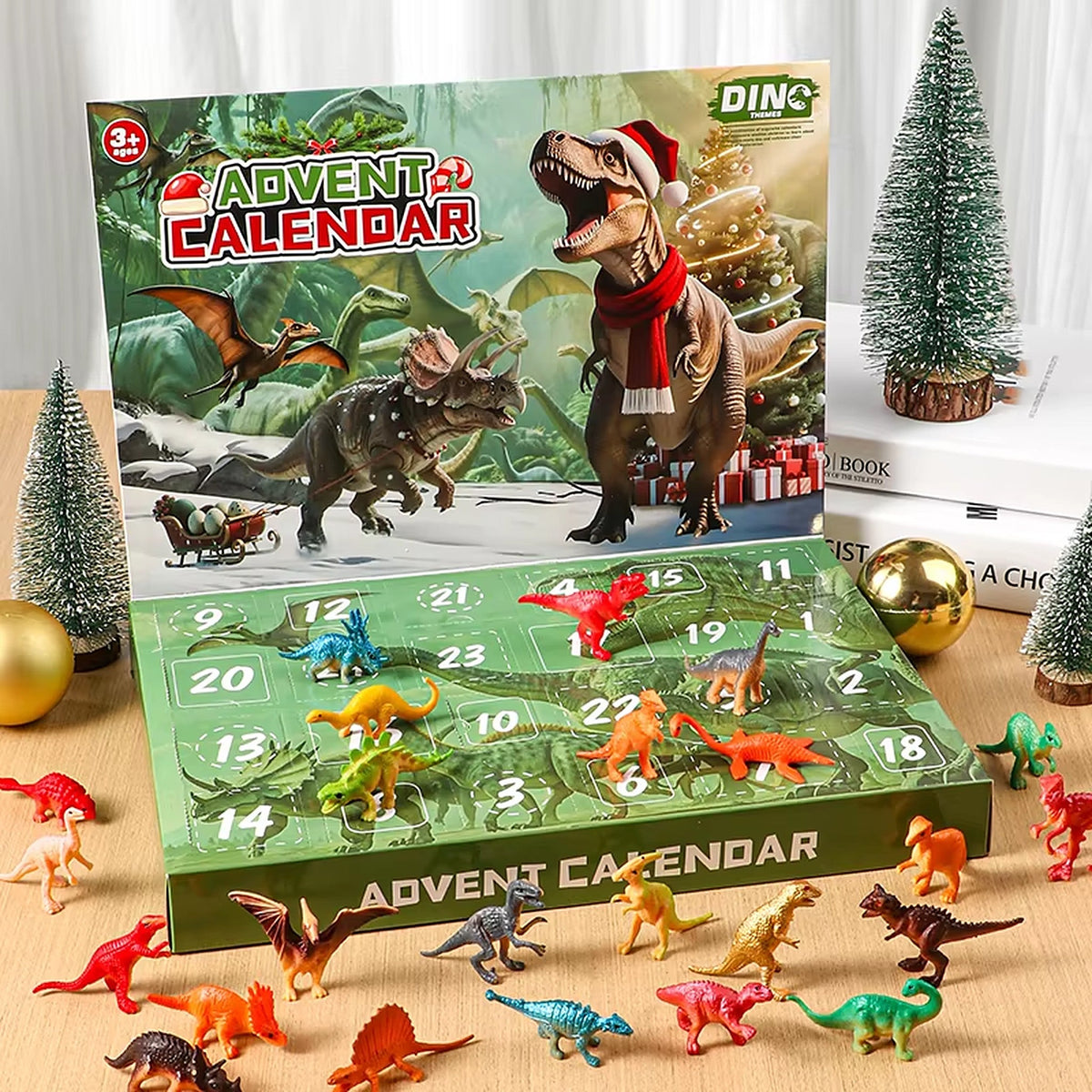 Calendrier de l’Avent dinosaures - 24 figurines de dinosaures pour patienter jusqu’à Noël