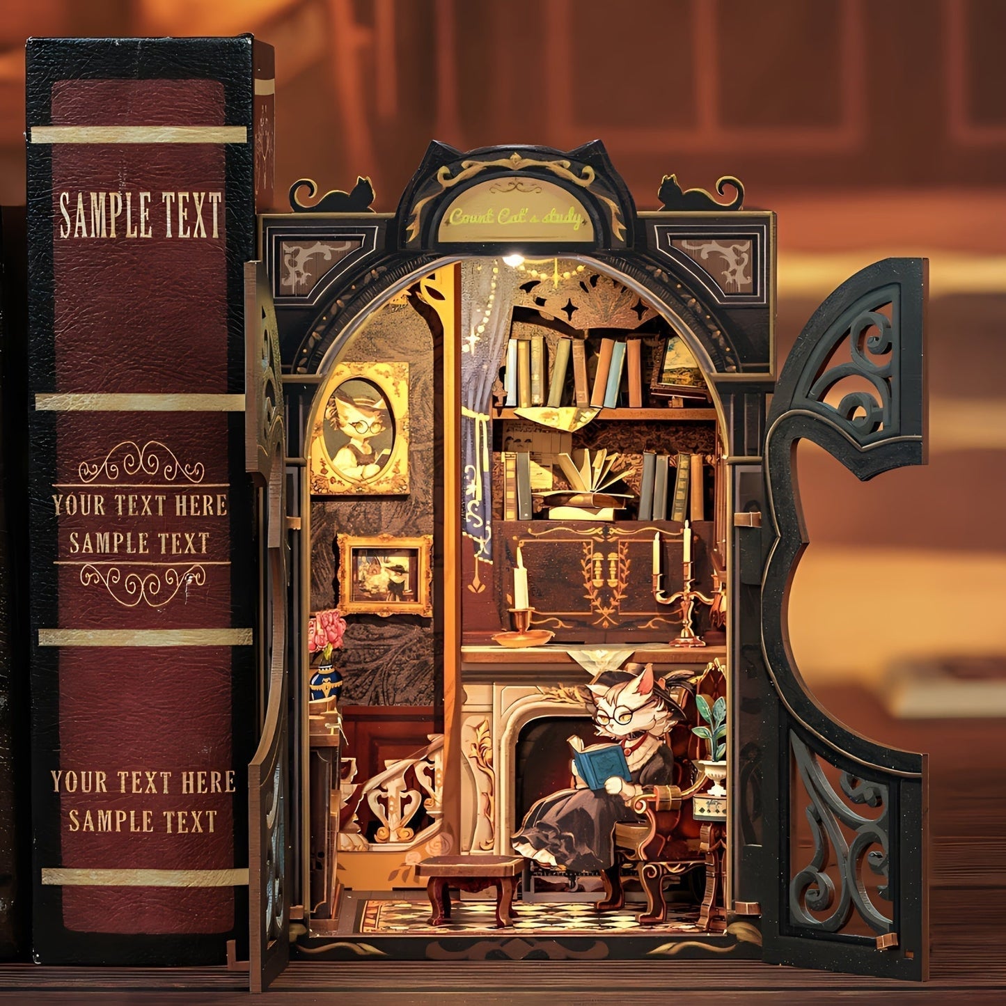 DIY Miniature Owl Bookstore – 3D Wood Kit with Lighting for Creative Decoration