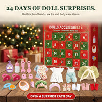24-Day Doll Accessories Advent Calendar, Clothes, Headbands, Socks and Baby Care