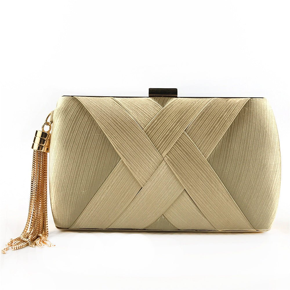 Pochette de soirée de luxe Éclessa | Sac en satin à pampilles pour une élégance classique et moderne