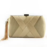 Pochette de soirée de luxe Éclessa | Sac en satin à pampilles pour une élégance classique et moderne